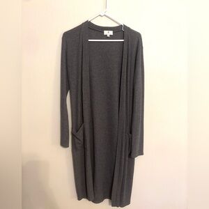Socialite Gray Ribbed Cardigan